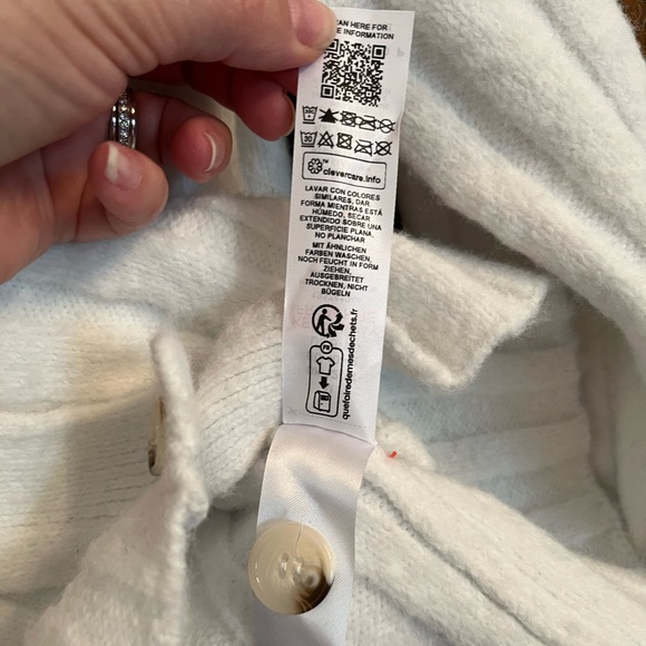 NWT Topshop Knit Collar Button Down Cardigan in Ivory, Medium 8/10 - Picture 6 of 7